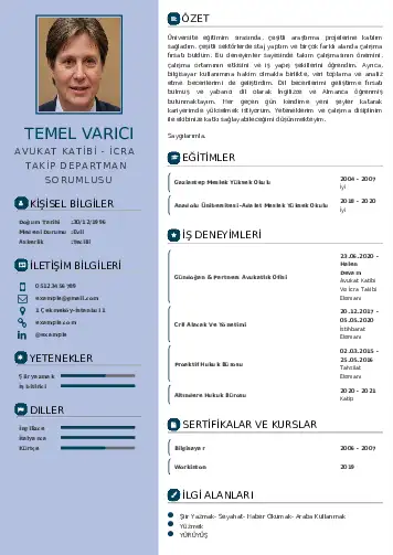 Hukuk Sekreteri Cv Örnekleri cv indir